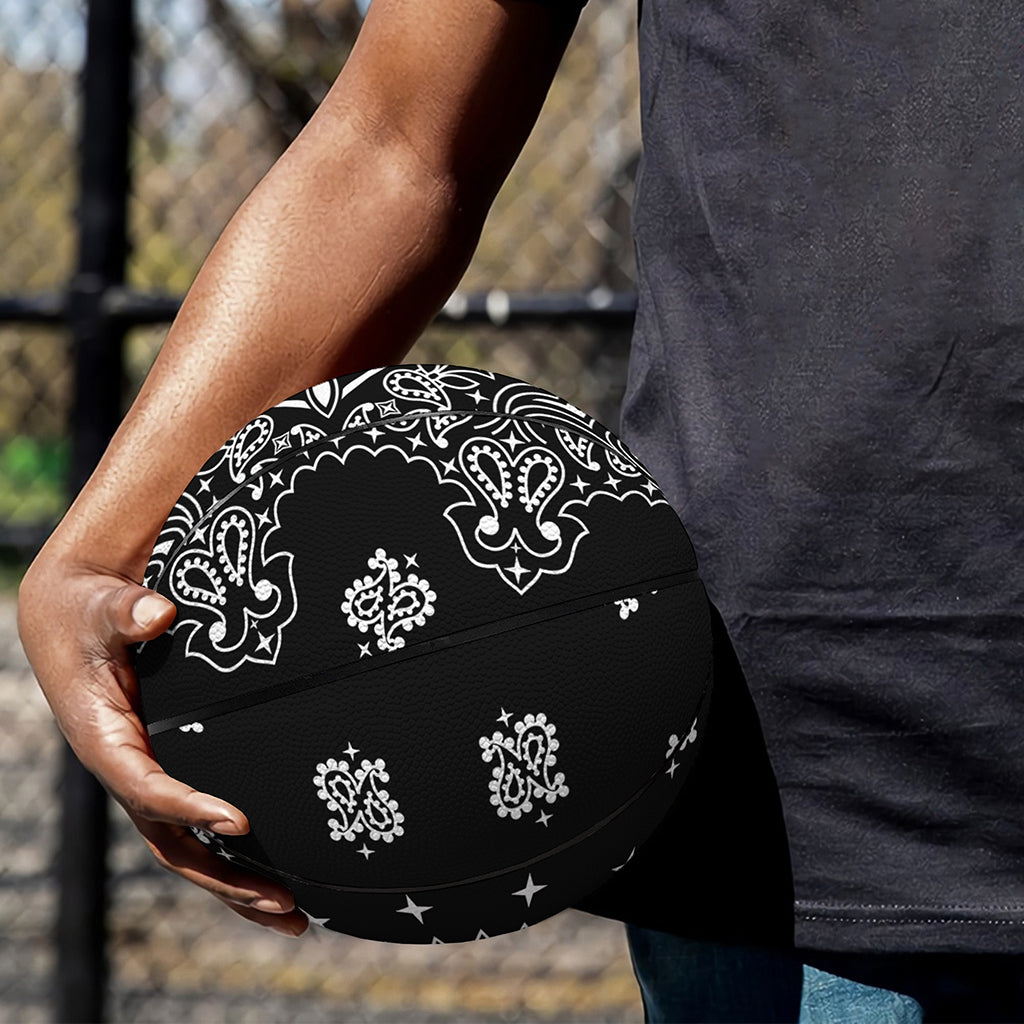 Black Paisley Bandana Print Basketball