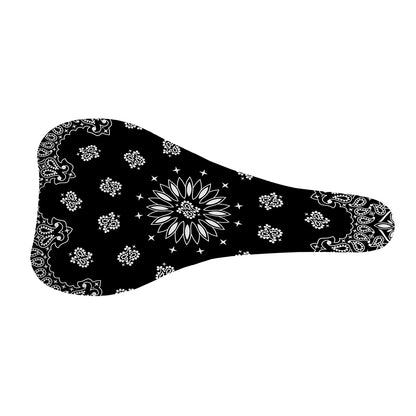 Black Paisley Bandana Print Bicycle Seat Cover