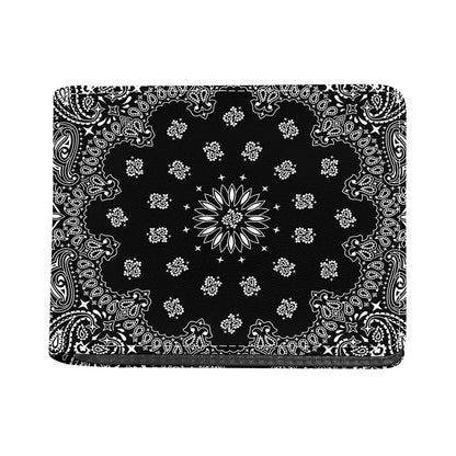 Black Paisley Bandana Print Bifold Wallet