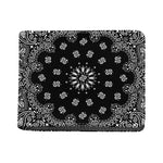 Black Paisley Bandana Print Bifold Wallet