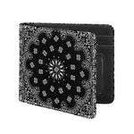 Black Paisley Bandana Print Bifold Wallet