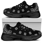 Black Paisley Bandana Print Black Chunky Shoes