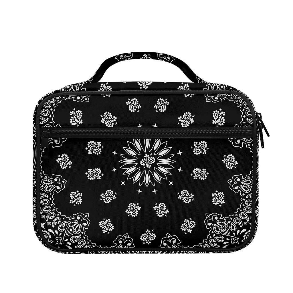 Black Paisley Bandana Print Briefcase Bible Bag