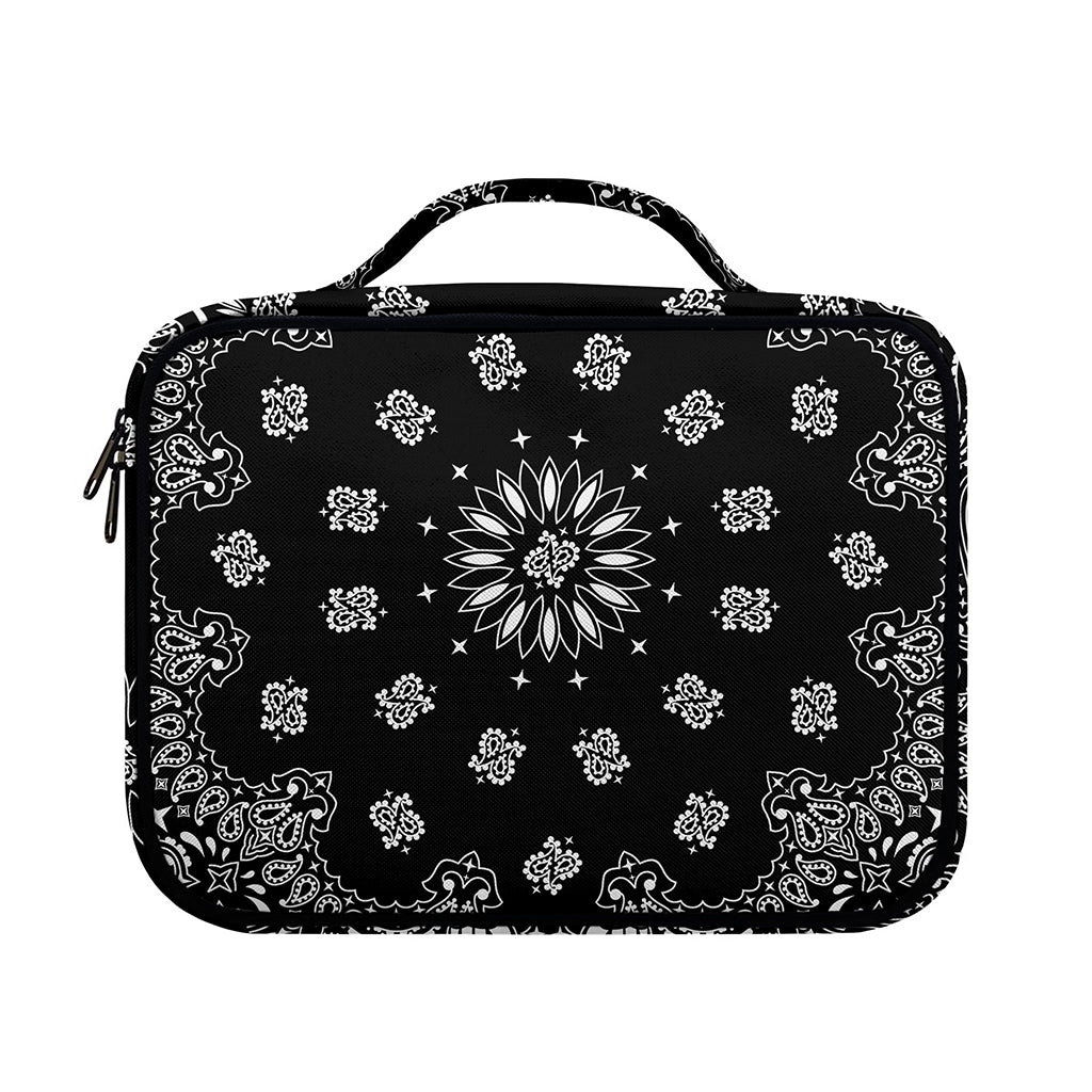 Black Paisley Bandana Print Briefcase Bible Bag