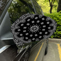 Black Paisley Bandana Print Car Side Mirror Covers