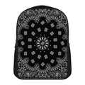Black Paisley Bandana Print Casual Backpack