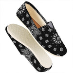 Black Paisley Bandana Print Casual Shoes