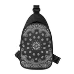 Black Paisley Bandana Print Chest Bag
