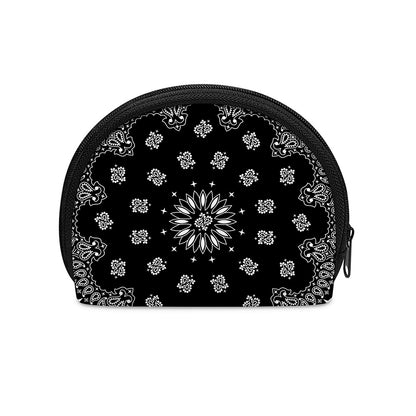 Black Paisley Bandana Print Coin Purse