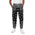 Black Paisley Bandana Print Cotton Sweatpants