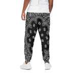 Black Paisley Bandana Print Cotton Pants