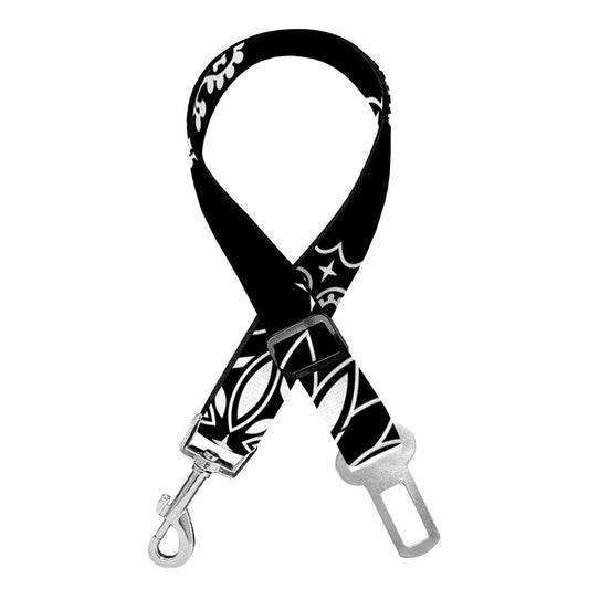Black Paisley Bandana Print Dog Seat Belt
