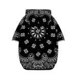 Black Paisley Bandana Print Dog Zip Up Hoodie