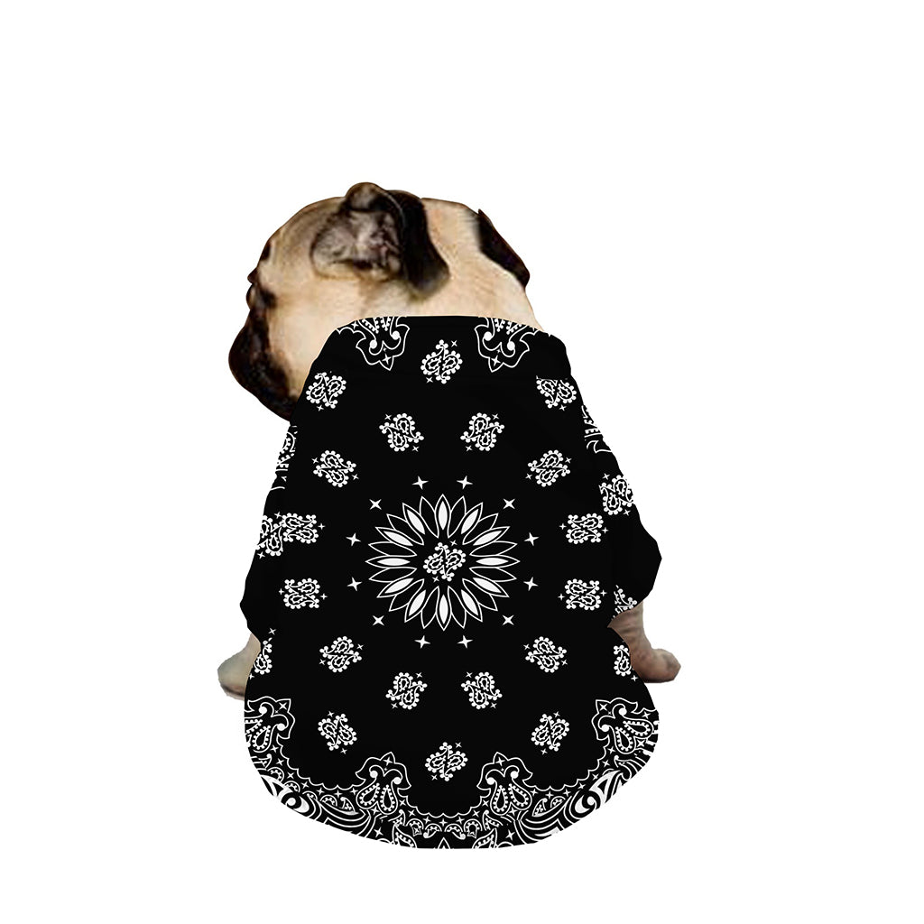Black Paisley Bandana Print Dog Zip Up Jacket