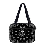 Black Paisley Bandana Print Double Strap Bible Bag