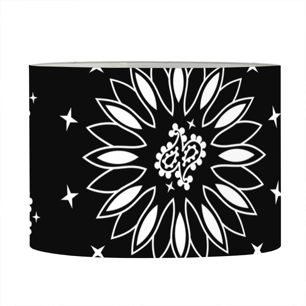 Black Paisley Bandana Print Drum Lamp Shade