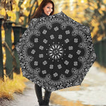 Black Paisley Bandana Print Foldable Umbrella