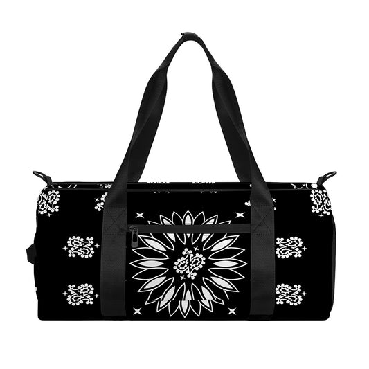 Black Paisley Bandana Print Gym Bag