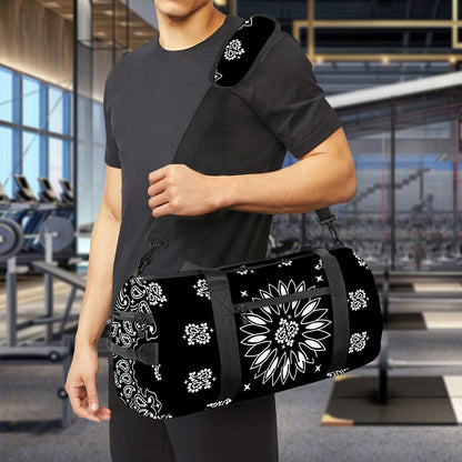 Black Paisley Bandana Print Gym Bag
