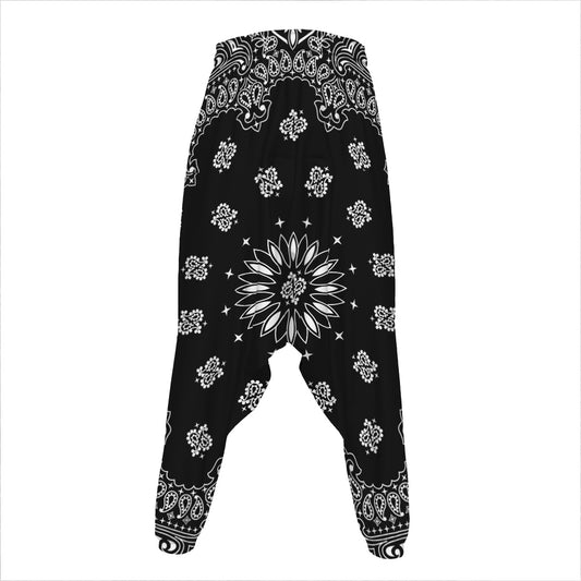 Black Paisley Bandana Print Hammer Pants