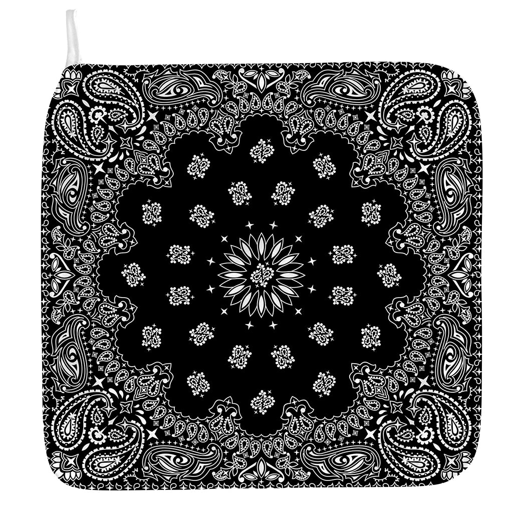 Black Paisley Bandana Print Hand Towel