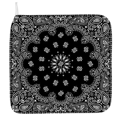 Black Paisley Bandana Print Hand Towel