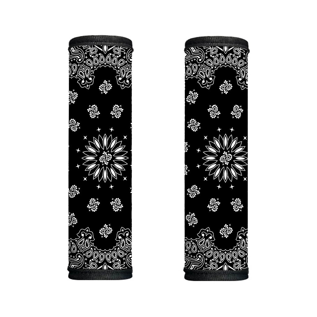 Black Paisley Bandana Print Handle Covers