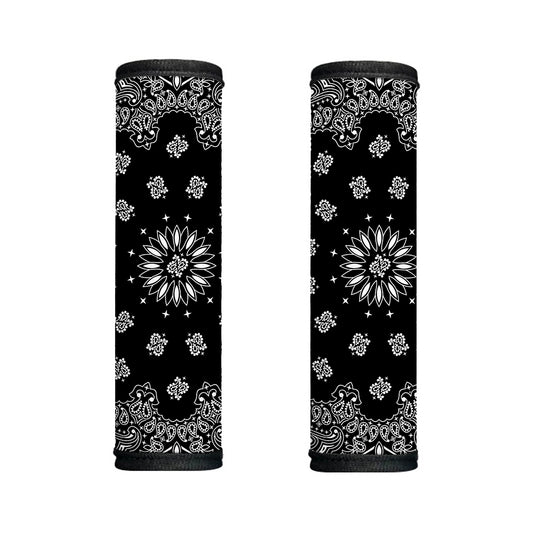 Black Paisley Bandana Print Handle Covers