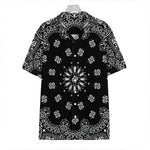 Black Paisley Bandana Print Hawaiian Shirt