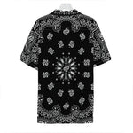 Black Paisley Bandana Print Hawaiian Shirt
