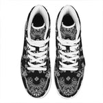 Black Paisley Bandana Print High Top Leather Sneakers