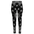 Black Paisley Bandana Print High-Waisted Pocket Leggings