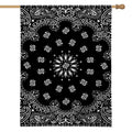 Black Paisley Bandana Print House Flag