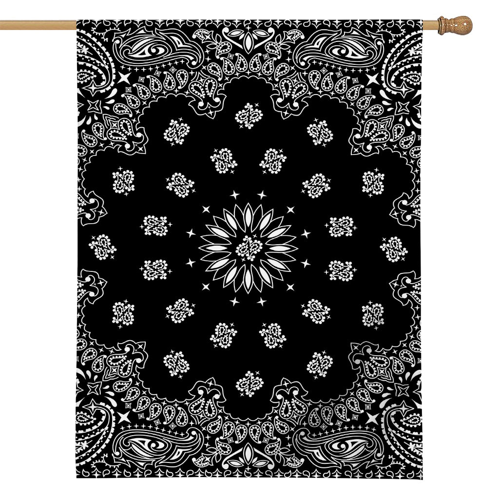 Black Paisley Bandana Print House Flag