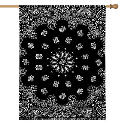 Black Paisley Bandana Print House Flag