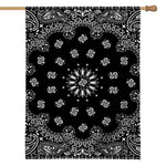 Black Paisley Bandana Print House Flag