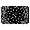 Black Paisley Bandana Print Indoor Door Mat