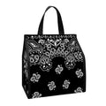 Black Paisley Bandana Print Insulated Lunch Tote