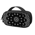 Black Paisley Bandana Print Portable Cooler Travel Case
