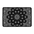 Black Paisley Bandana Print Kitchen Mat