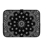 Black Paisley Bandana Print Laptop Sleeve