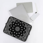 Black Paisley Bandana Print Laptop Sleeve
