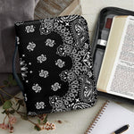 Black Paisley Bandana Print Leather Bible Cover