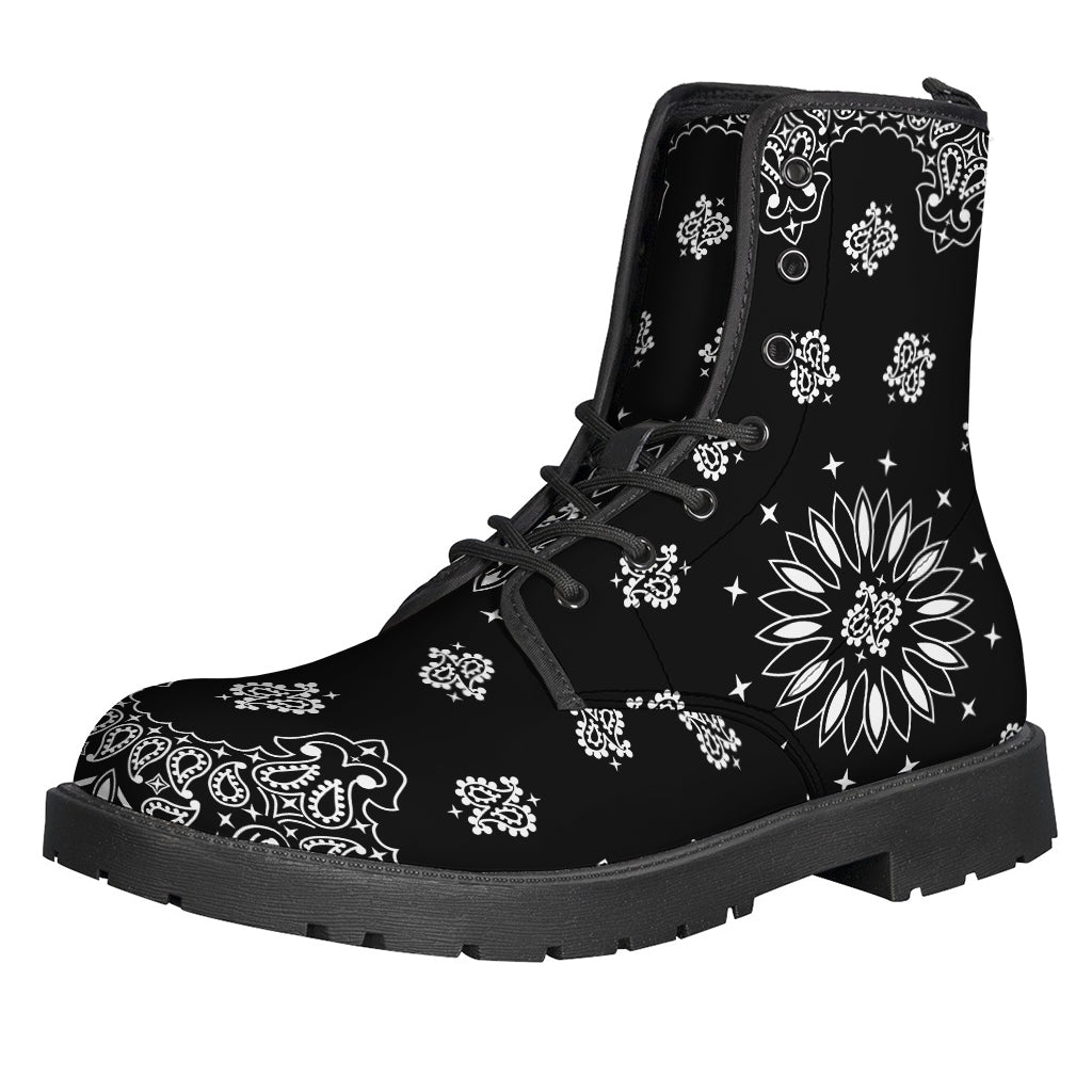 Black Paisley Bandana Print Backpack