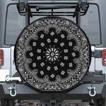 Black Paisley Bandana Print Leather Spare Tire Cover