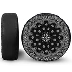 Black Paisley Bandana Print Leather Spare Tire Cover