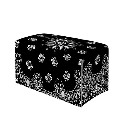 Black Paisley Bandana Print Leather Tissue Box Cover