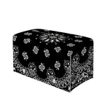 Black Paisley Bandana Print Leather Tissue Box Cover