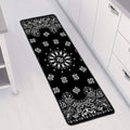 Black Paisley Bandana Print Long Kitchen Mat