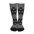 Black Paisley Bandana Print Long Socks